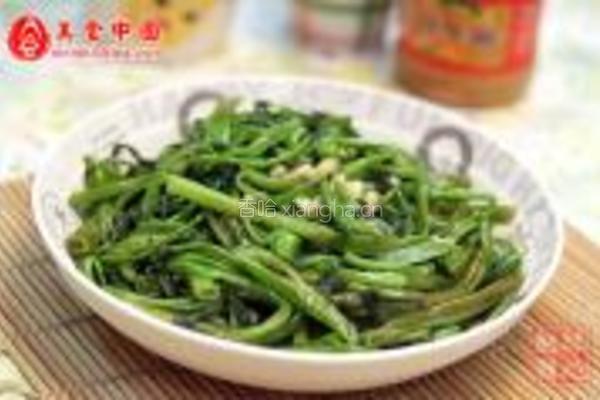 椒丝腐乳炒通菜的做法图解5