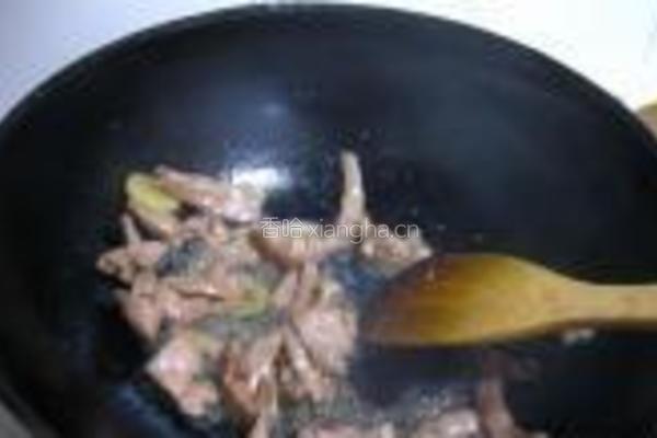 蒜台炒肉的做法图解4