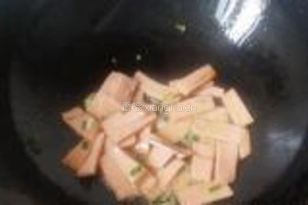 火腿青菜炒鸡蛋的做法图解4
