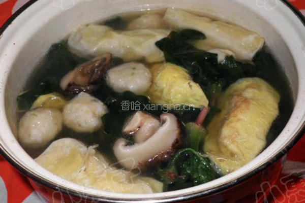 蛋饺鱼丸百叶包汤