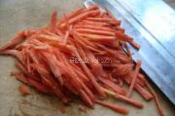 凉拌干豆皮红萝卜的做法图解3
