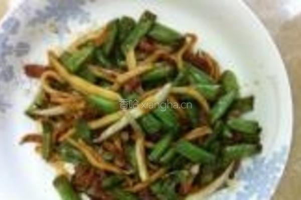 四季豆茭白咸肉的做法图解4