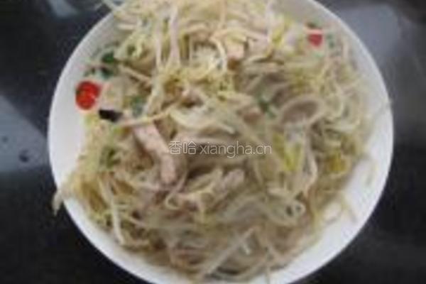 绿豆芽炒肉的做法图解7