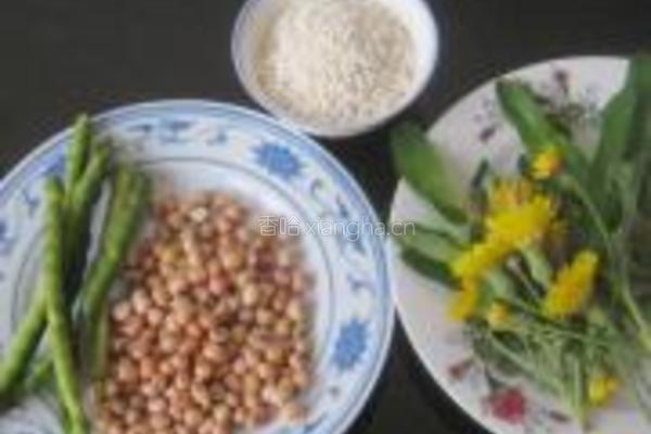蒲公英红豆糯米粥的做法图解1