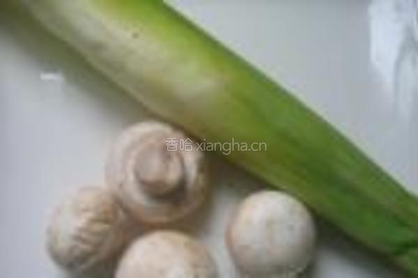 茭白炒口蘑的做法图解1