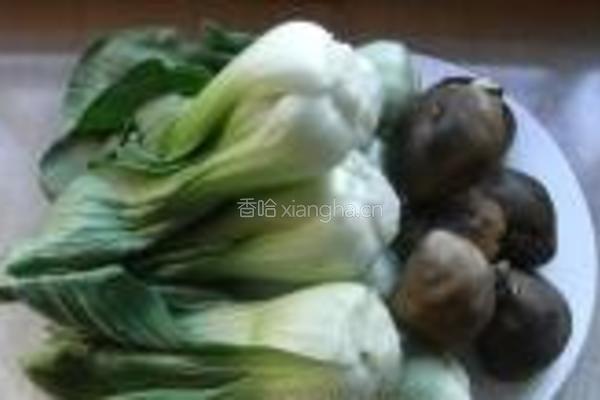 海米香菇扒油菜的做法图解2