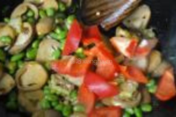 虾油草菇炒毛豆的做法图解12