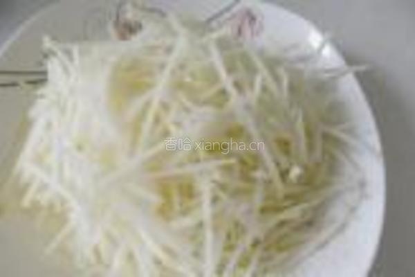 苤蓝炒肉丝的做法图解3