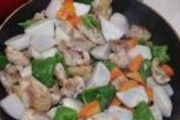 炒芋头与鸡肉的做法图解4