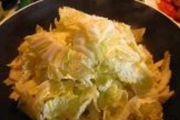 虾米炒大白菜的做法图解4