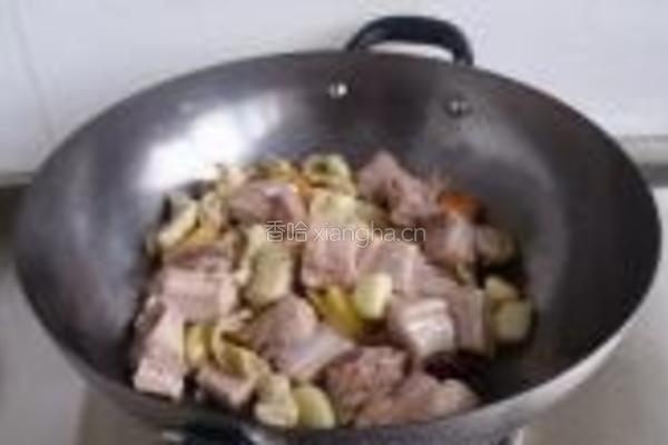 排骨毛豆炖面筋的做法图解6