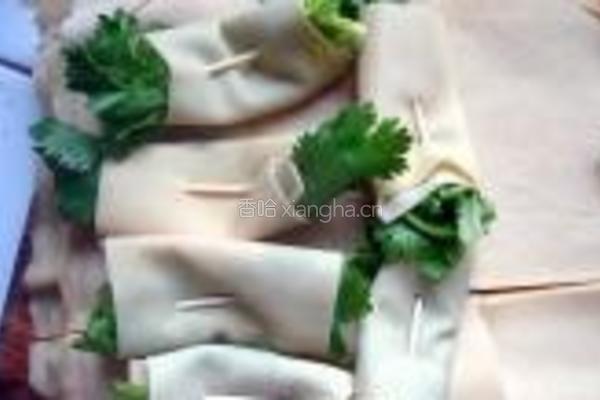 香菜百叶包的做法图解3