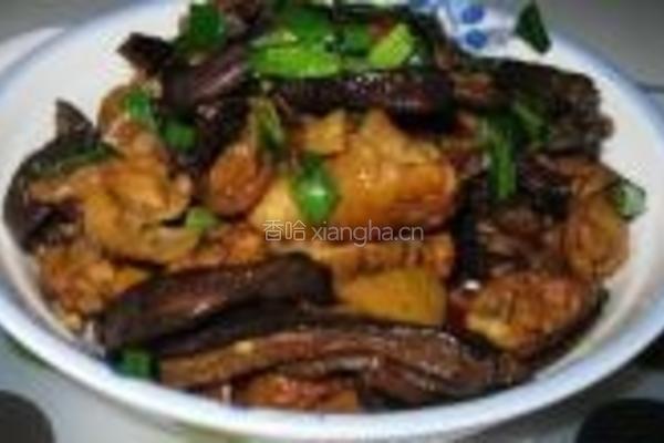 茄子干烧鸡的做法图解1