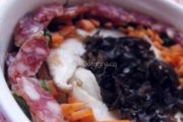 荠菜腊肠煲仔饭的做法图解10