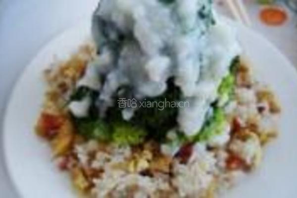 缤纷圣诞腊味炒饭的做法图解13