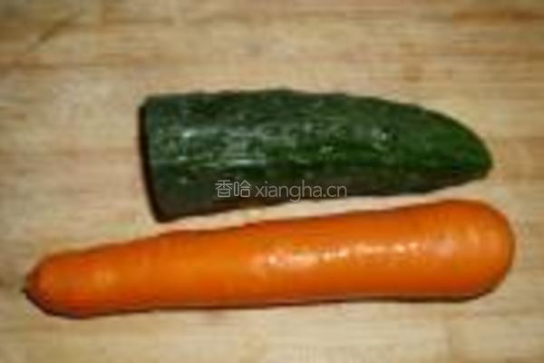 青瓜胡萝卜拌海发菜的做法图解1