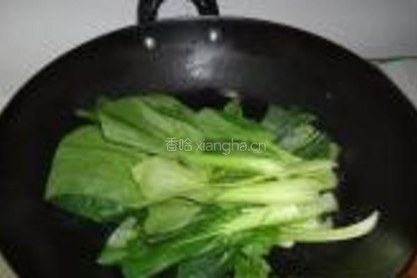 香菇扒油菜的做法图解4