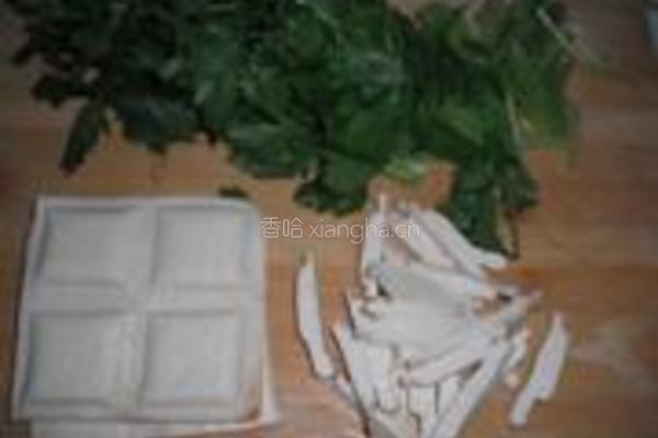 香芹白豆干炒肉的做法图解1