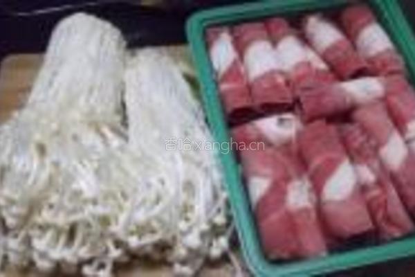 金针菇浸肥牛的做法图解1