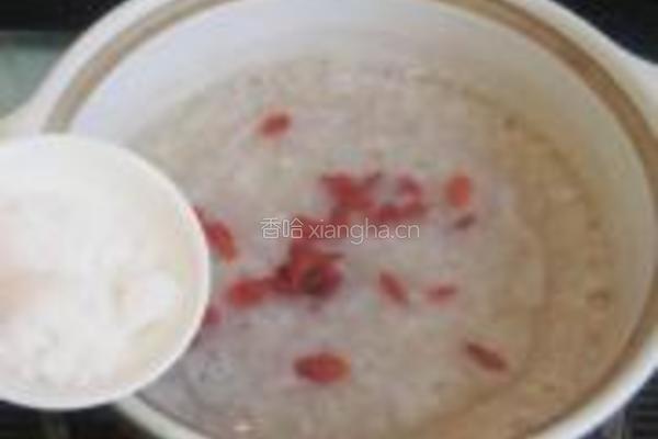 菊花枸杞糯米粥的做法图解6