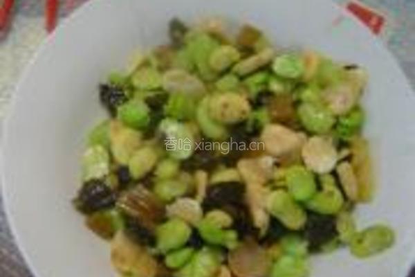 糟菜炒蚕豆的做法图解5
