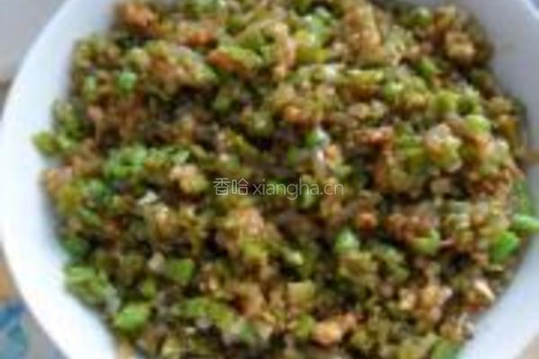 豆角肉馅发面饼的做法图解3