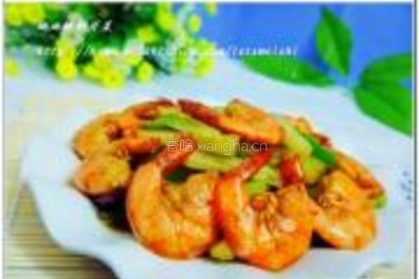 蚝油鲜虾炒芹菜的做法图解11
