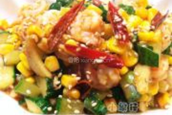 香辣黄瓜玉米虾仁的做法图解5