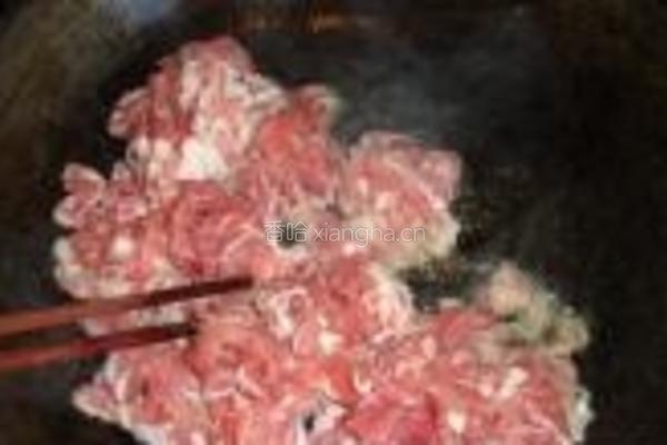 香菜爆炒羊肉的做法图解5