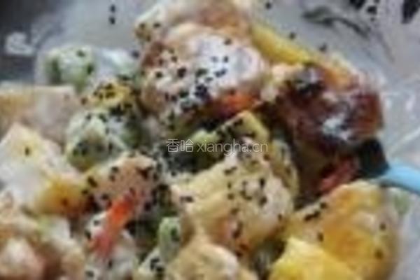 菠萝油条虾的做法图解13