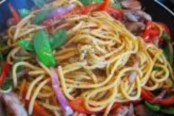 荷兰豆鸡腿炒面的做法图解15