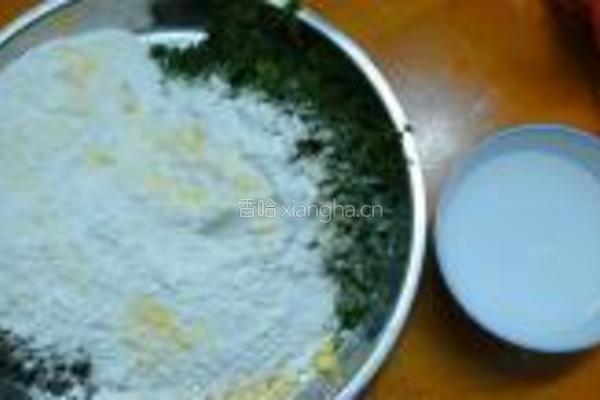 紫苏南瓜叶芝麻饼的做法图解3