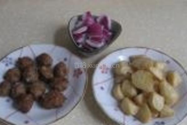 土豆烧肉丸的做法图解3