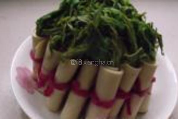 豆腐皮香椿卷的做法图解5