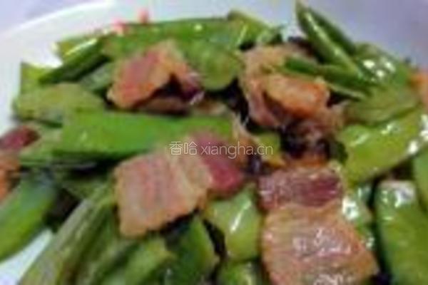 豌豆角炒腊肉的做法图解5