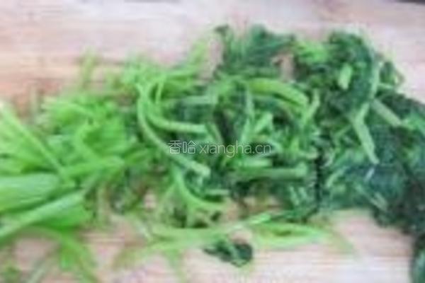 茼蒿炒鸡蛋的做法图解2