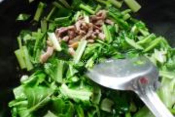 小白菜炒肉丝的做法图解5