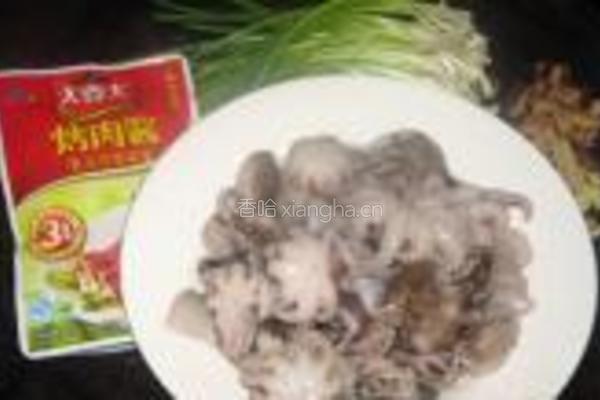 烤肉酱爆章鱼的做法图解1