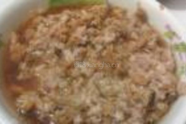 冬菇甜梅菜蒸肉饼的做法图解4