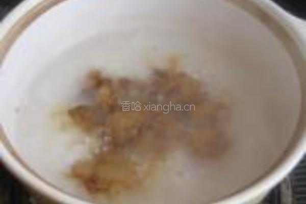 扁豆花肉片糯米粥的做法图解5