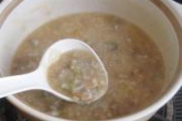 扁豆花肉片糯米粥的做法图解8