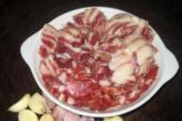 芥蓝炒腊味的做法图解4