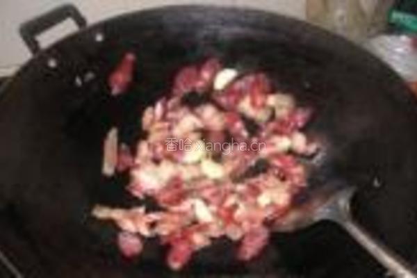 芥蓝炒腊味的做法图解7