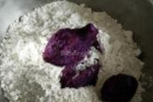 紫薯绿茶双色馒头的做法图解4