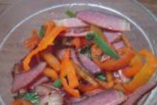 红椒炒腊肉的做法图解5