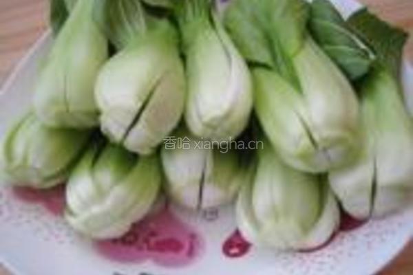 蚝油青菜蘑菇的做法图解3