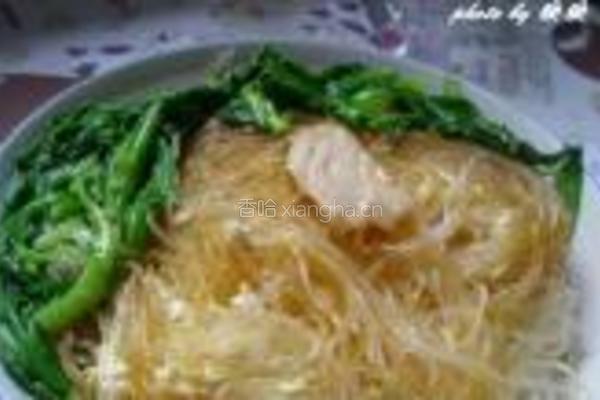 肉片茼蒿蛋蒸粉丝的做法图解8