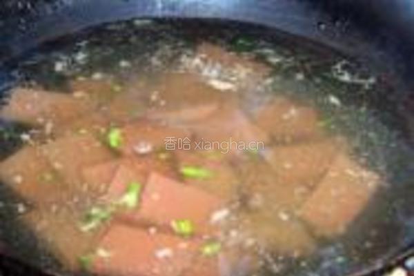 血豆腐肉片炒青蒜的做法图解4