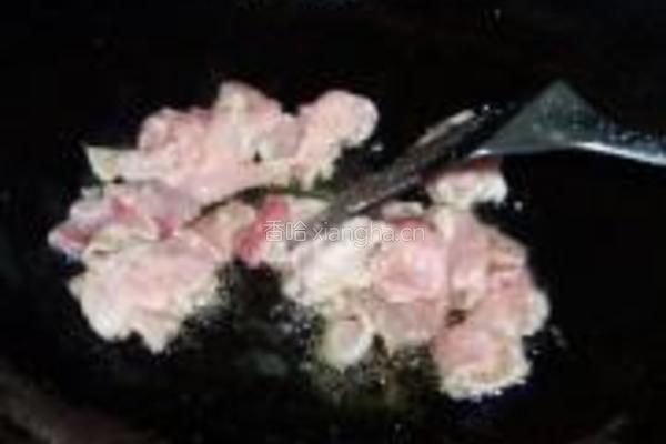 血豆腐肉片炒青蒜的做法图解5