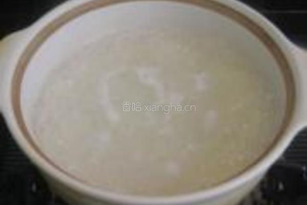 薄荷金银花粥的做法图解2